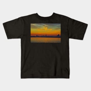 Sunset Over Milwaukee South Shore Kids T-Shirt
